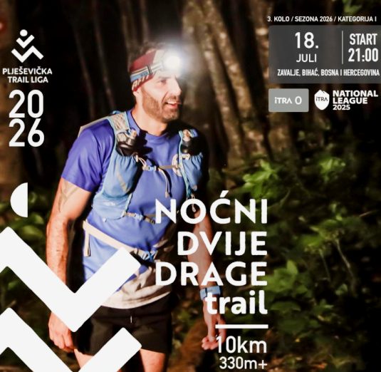 Plješevička Trail Liga 2026 - 3. kolo, Noćna Dvije drage Trail